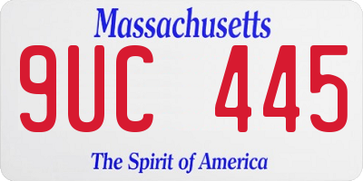 MA license plate 9UC445