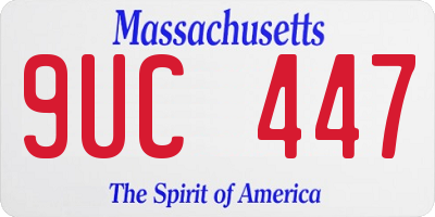 MA license plate 9UC447