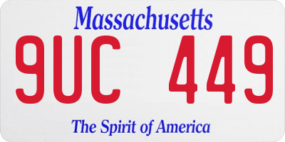 MA license plate 9UC449