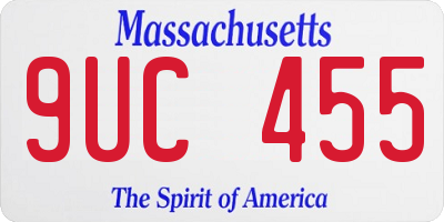 MA license plate 9UC455