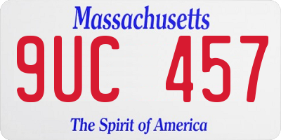 MA license plate 9UC457