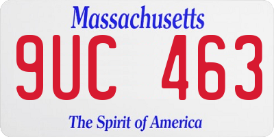 MA license plate 9UC463