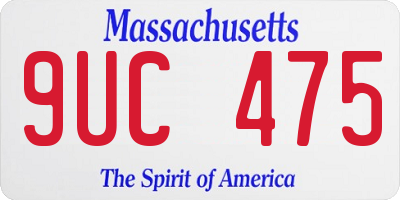 MA license plate 9UC475