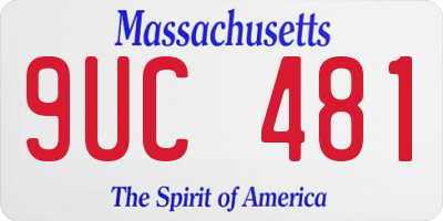 MA license plate 9UC481