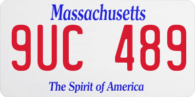 MA license plate 9UC489