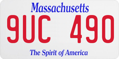 MA license plate 9UC490