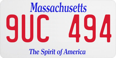 MA license plate 9UC494