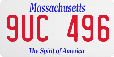 MA license plate 9UC496