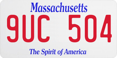 MA license plate 9UC504