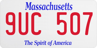 MA license plate 9UC507