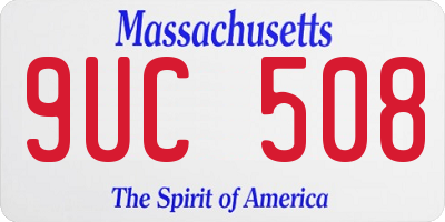 MA license plate 9UC508