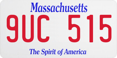 MA license plate 9UC515
