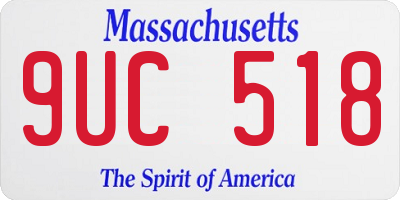 MA license plate 9UC518