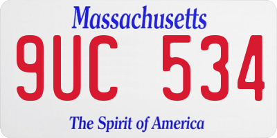 MA license plate 9UC534