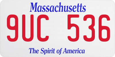 MA license plate 9UC536