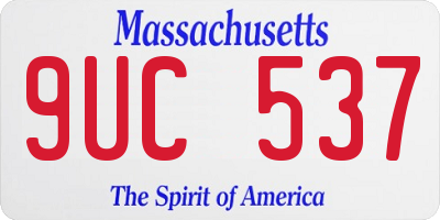 MA license plate 9UC537
