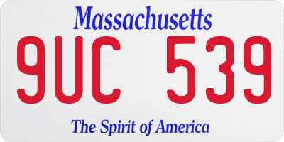 MA license plate 9UC539