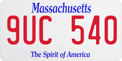 MA license plate 9UC540