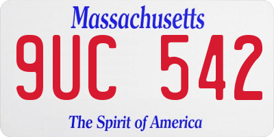 MA license plate 9UC542