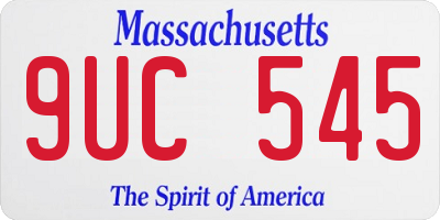 MA license plate 9UC545