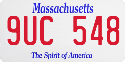 MA license plate 9UC548