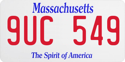 MA license plate 9UC549