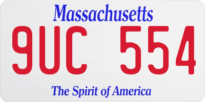 MA license plate 9UC554
