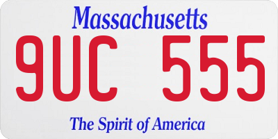 MA license plate 9UC555