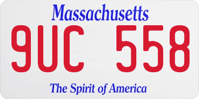 MA license plate 9UC558