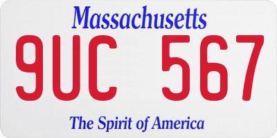 MA license plate 9UC567