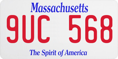 MA license plate 9UC568