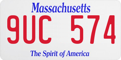 MA license plate 9UC574