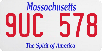MA license plate 9UC578