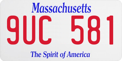 MA license plate 9UC581