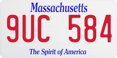 MA license plate 9UC584