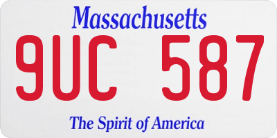 MA license plate 9UC587