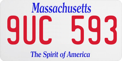 MA license plate 9UC593