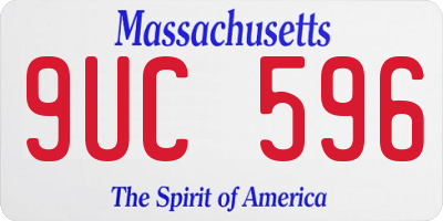 MA license plate 9UC596