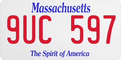 MA license plate 9UC597