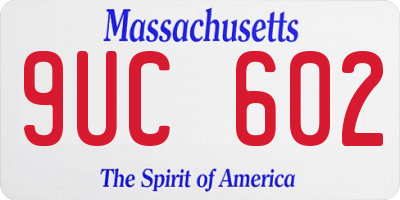 MA license plate 9UC602