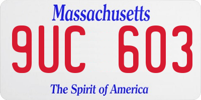MA license plate 9UC603