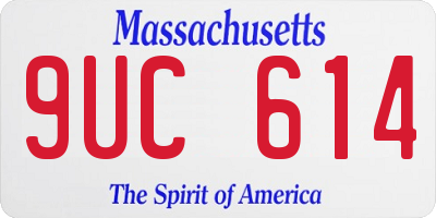 MA license plate 9UC614