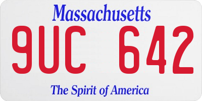 MA license plate 9UC642
