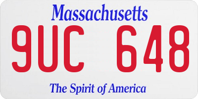 MA license plate 9UC648