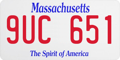 MA license plate 9UC651