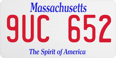 MA license plate 9UC652