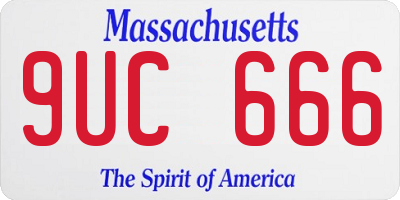 MA license plate 9UC666