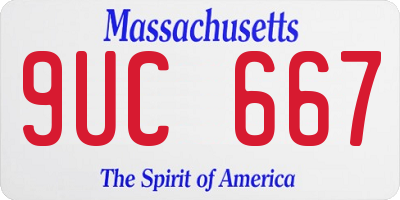 MA license plate 9UC667