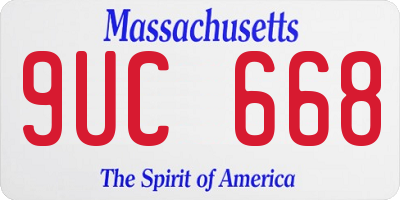 MA license plate 9UC668