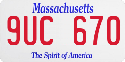 MA license plate 9UC670